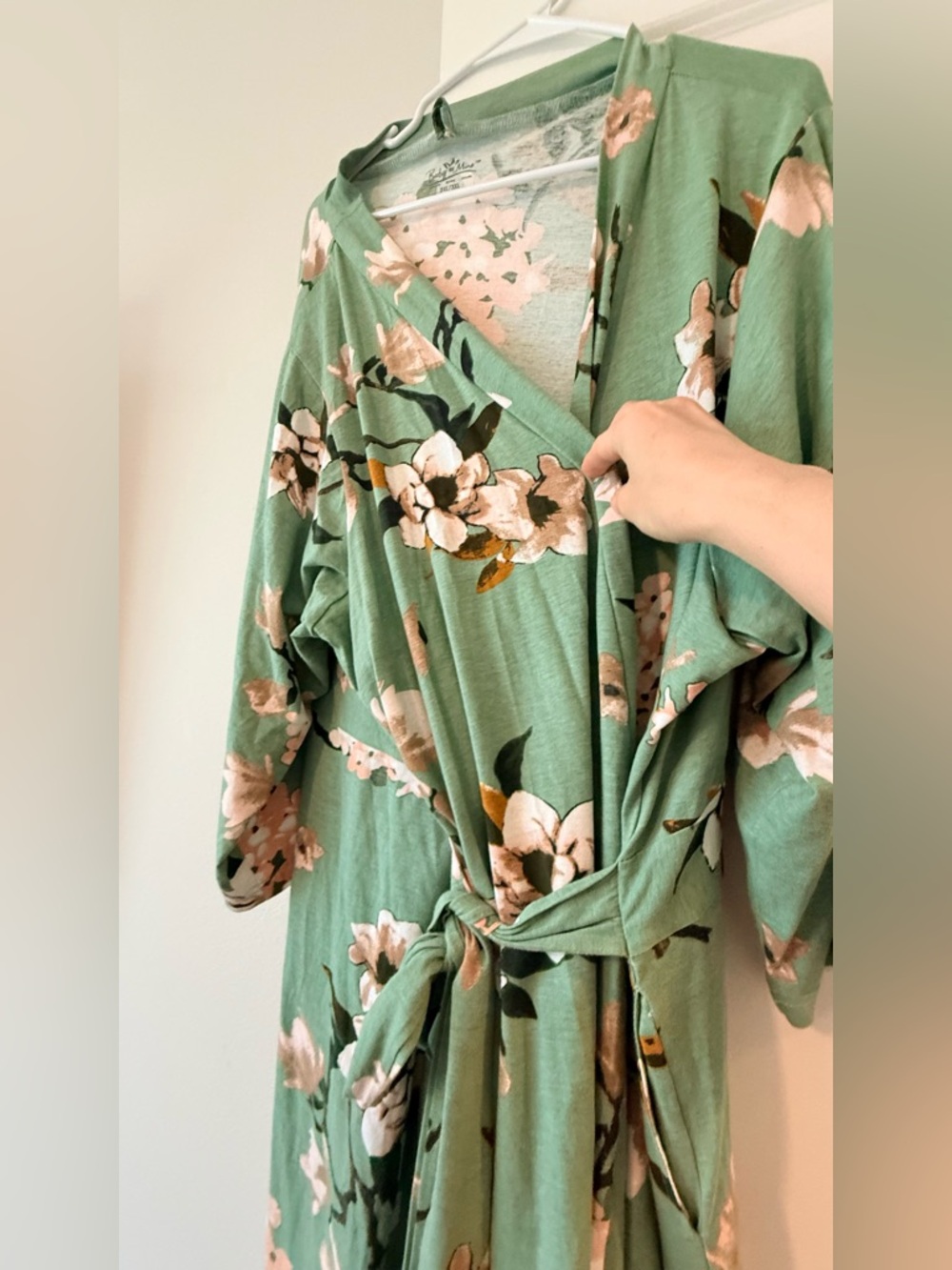 Baby Be Mine Green Floral Robe - Picture 8 of 10
